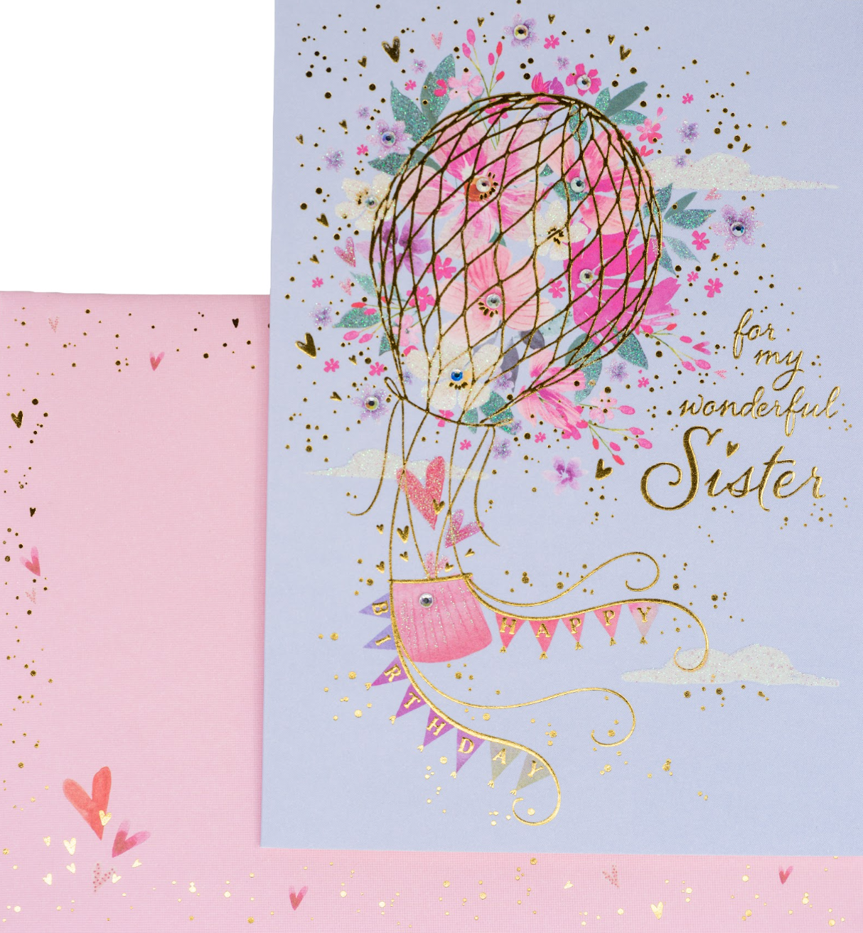Sister Flower Balloon Birthday Card NEW