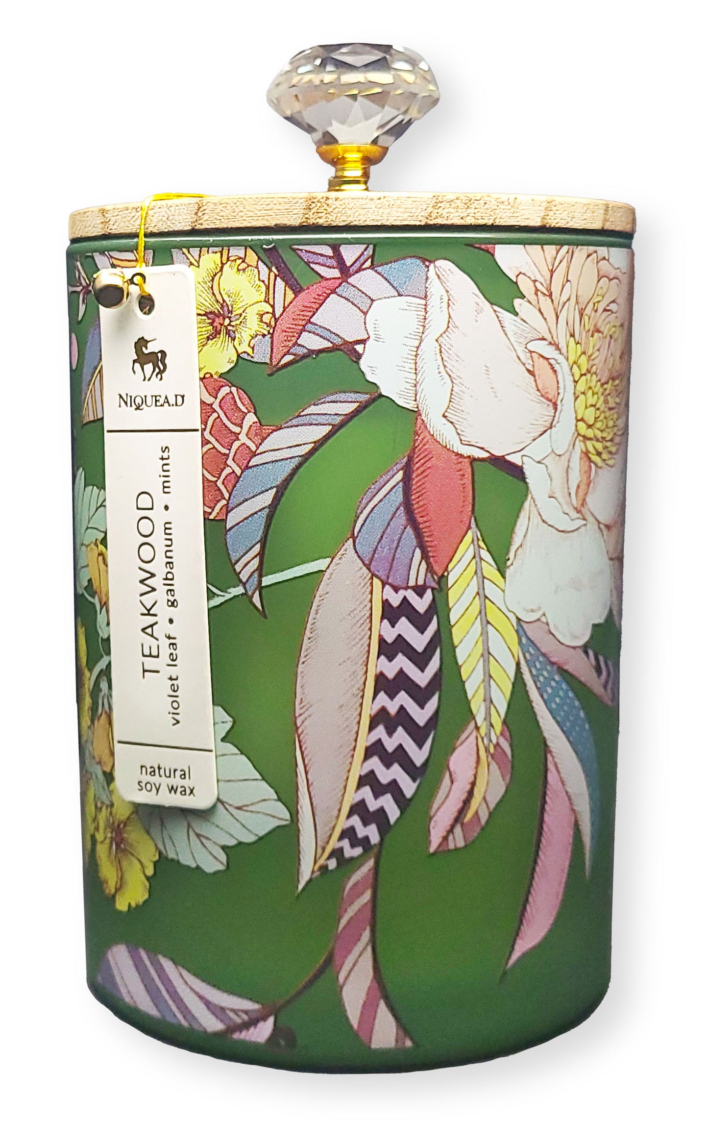 Teakwood Candle - 16oz Flat Bottom Cylinder