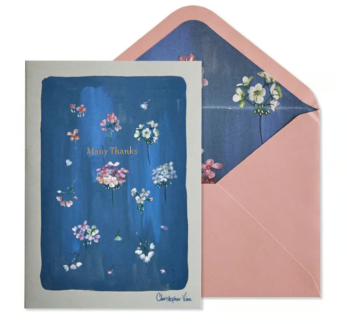 Tiny Floral Pattern Thank You Card