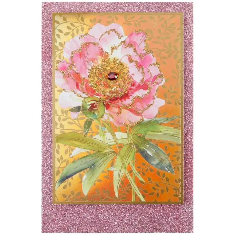 Peony on Gold Collector's Edition Birthday Card