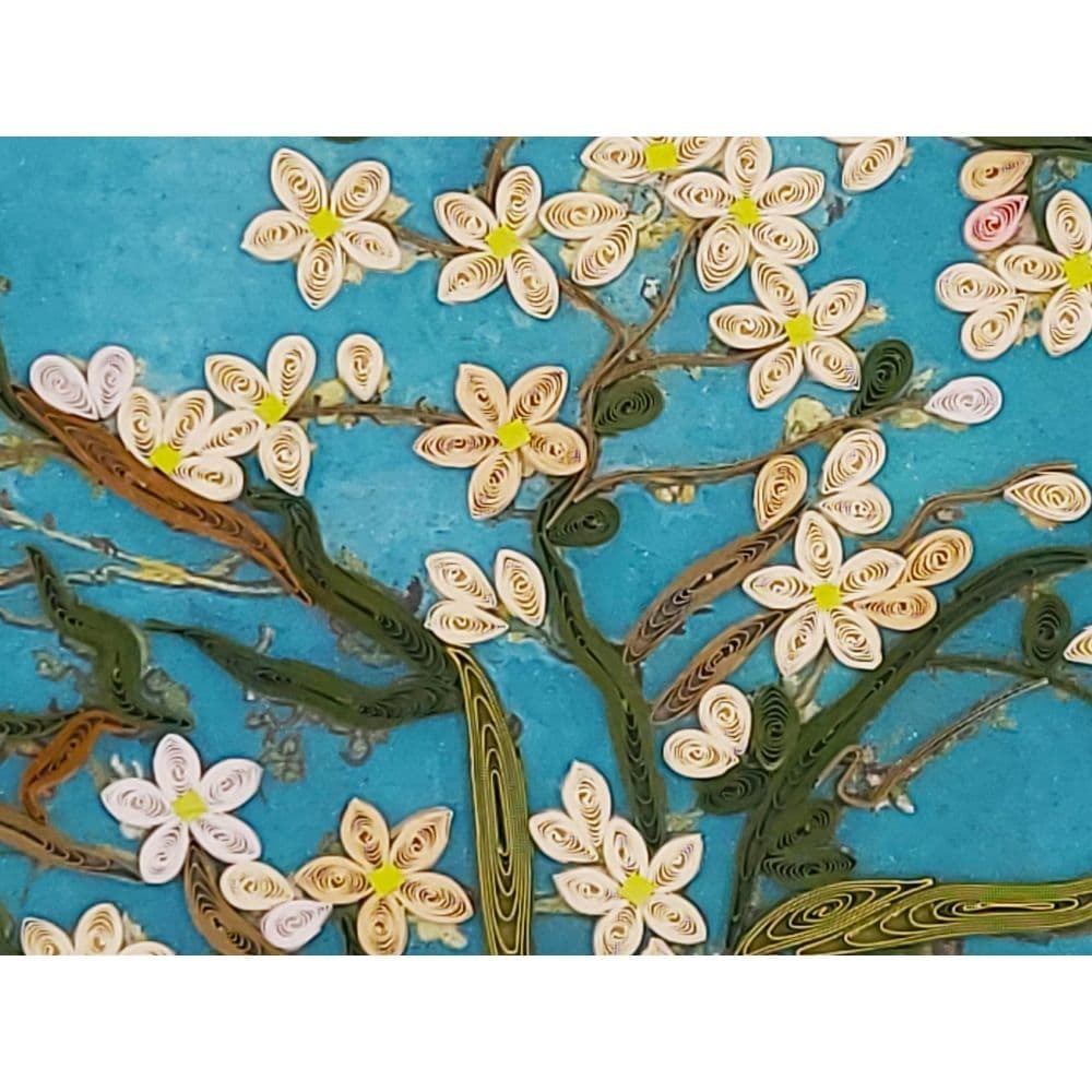 Quilled Almond Blossoms Van Gogh Framed Card