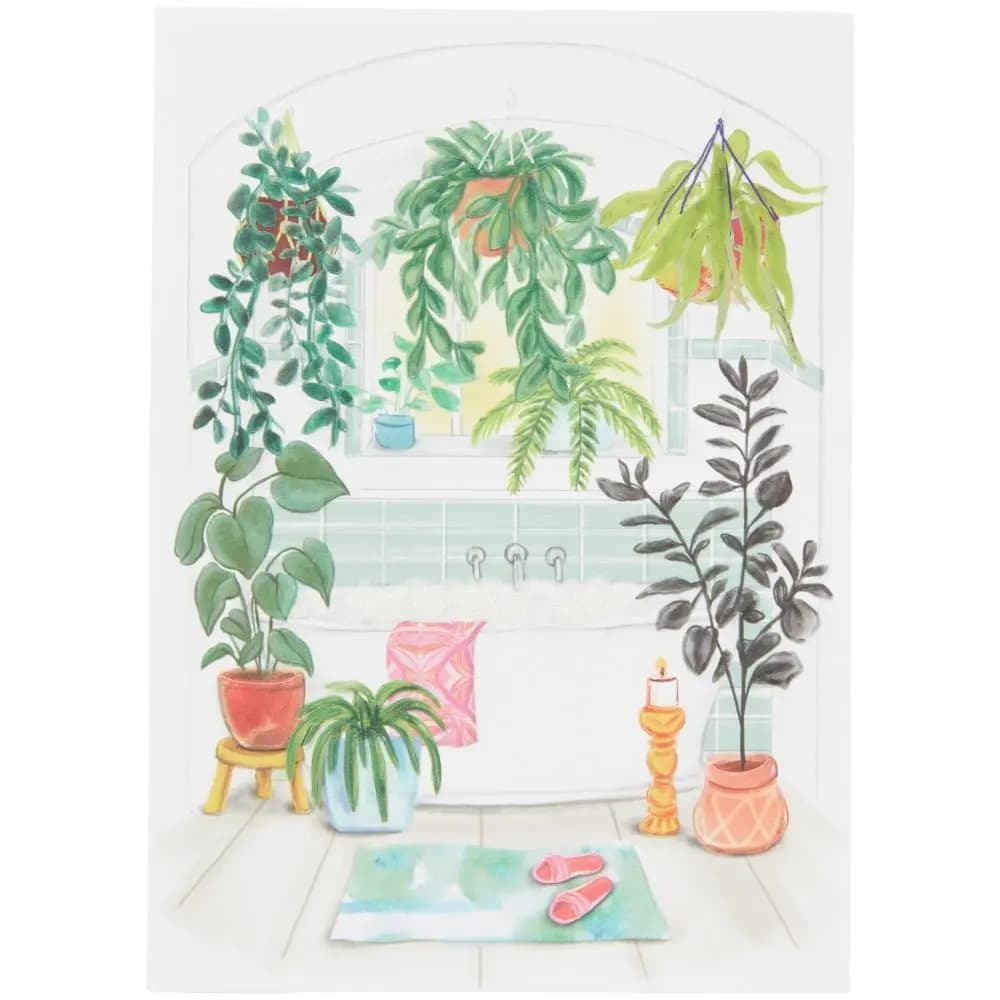 Bubble Bath Greenhouse Blank Card