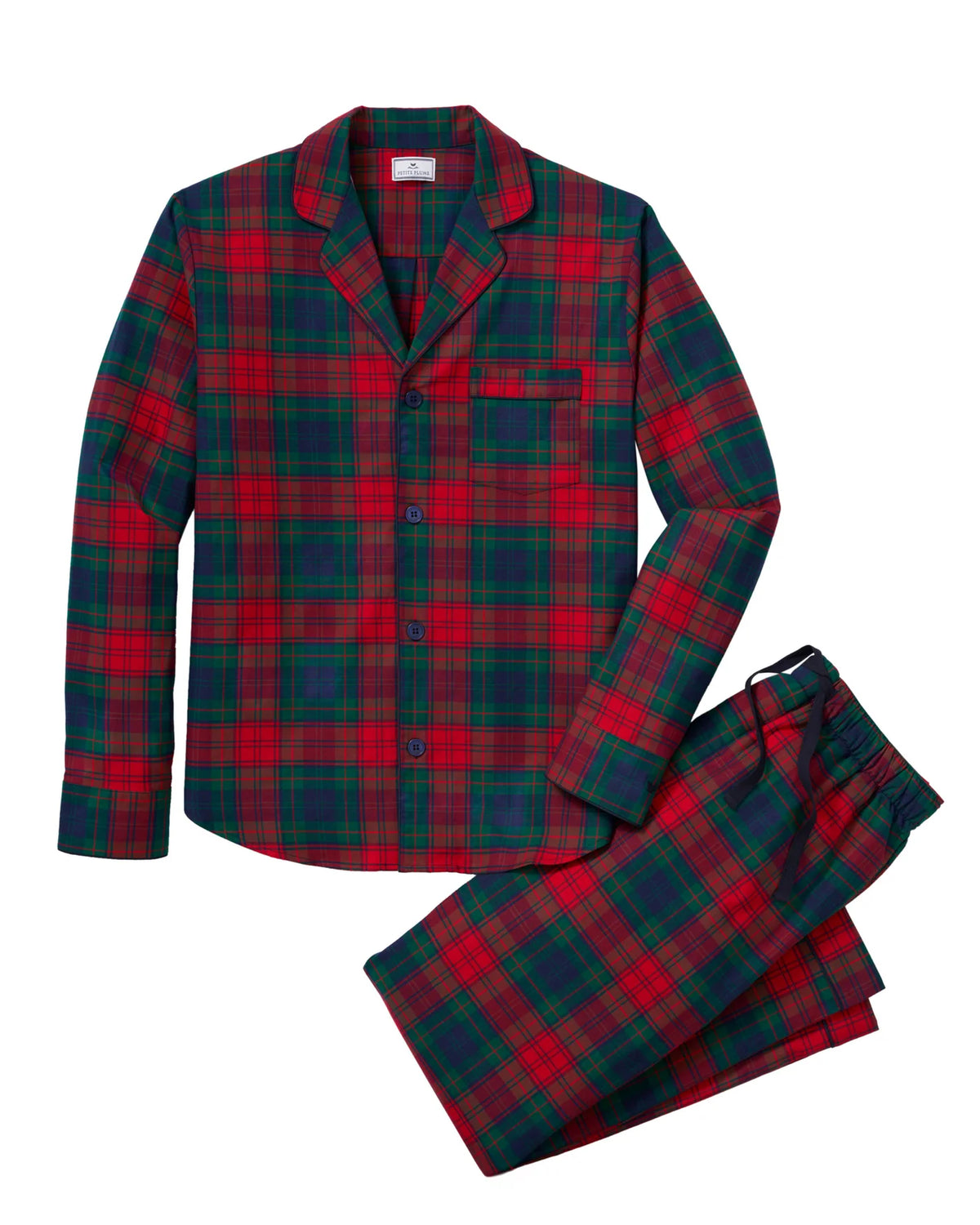 Men's Twill Pajama Set in St. James Tartan Red