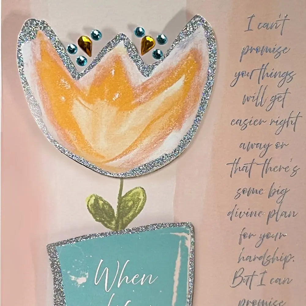 Single Tulip and Lettering Friendship Card