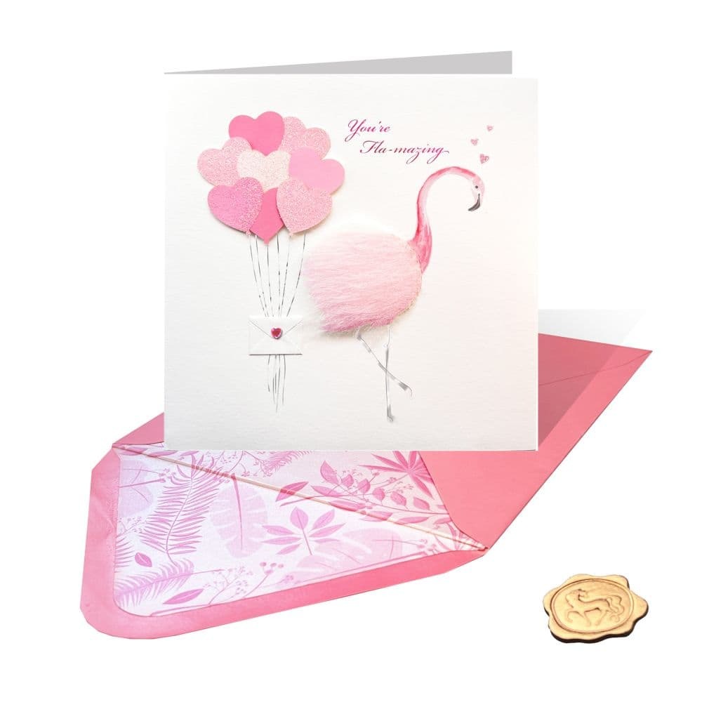 Fur Flamingo Valentine's Day Card