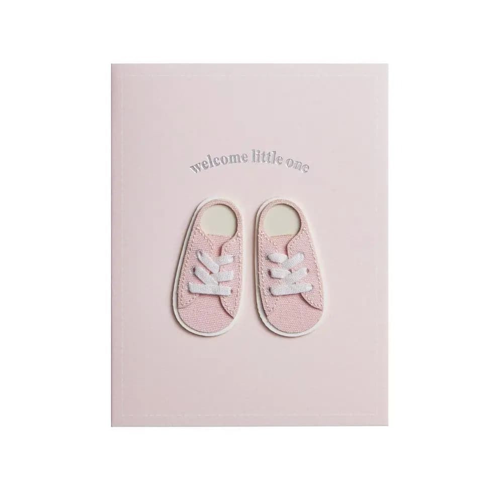 Pink Sneakers Baby Card