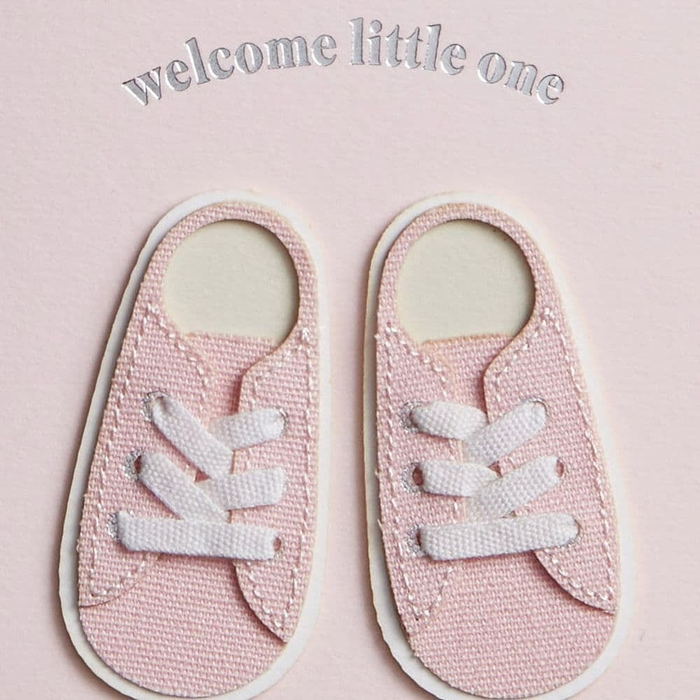Pink Sneakers Baby Card