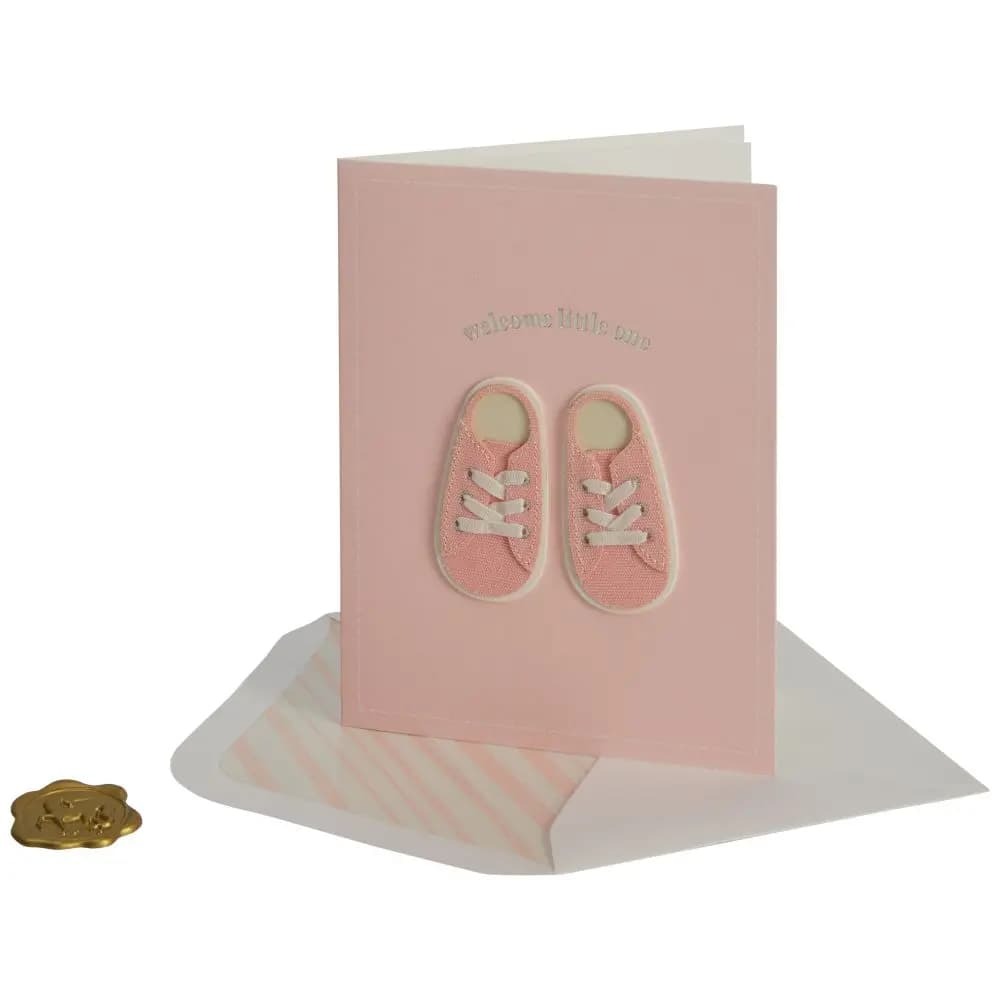 Pink Sneakers Baby Card