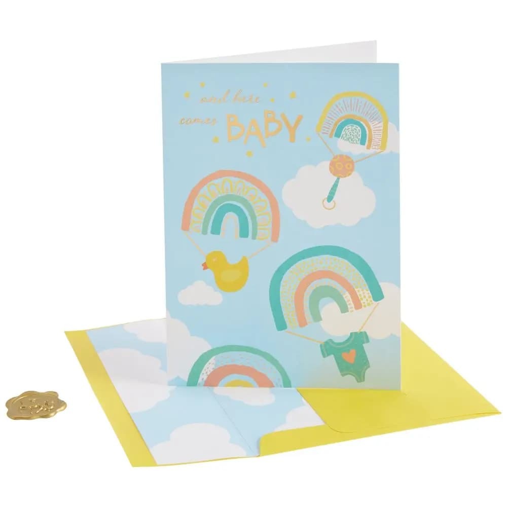 Parachutes Baby Shower Baby Card