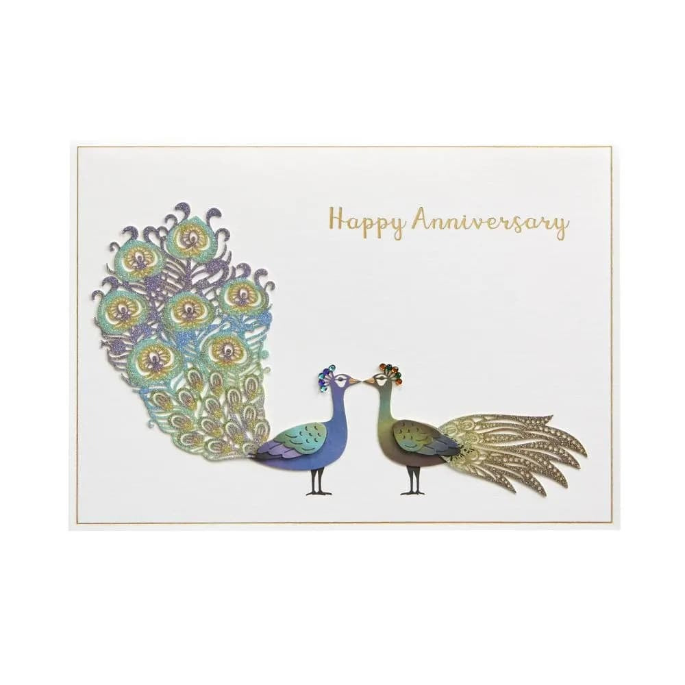 Peacocks Anniversary Card