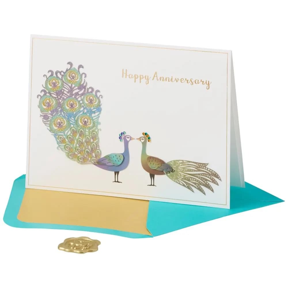 Peacocks Anniversary Card