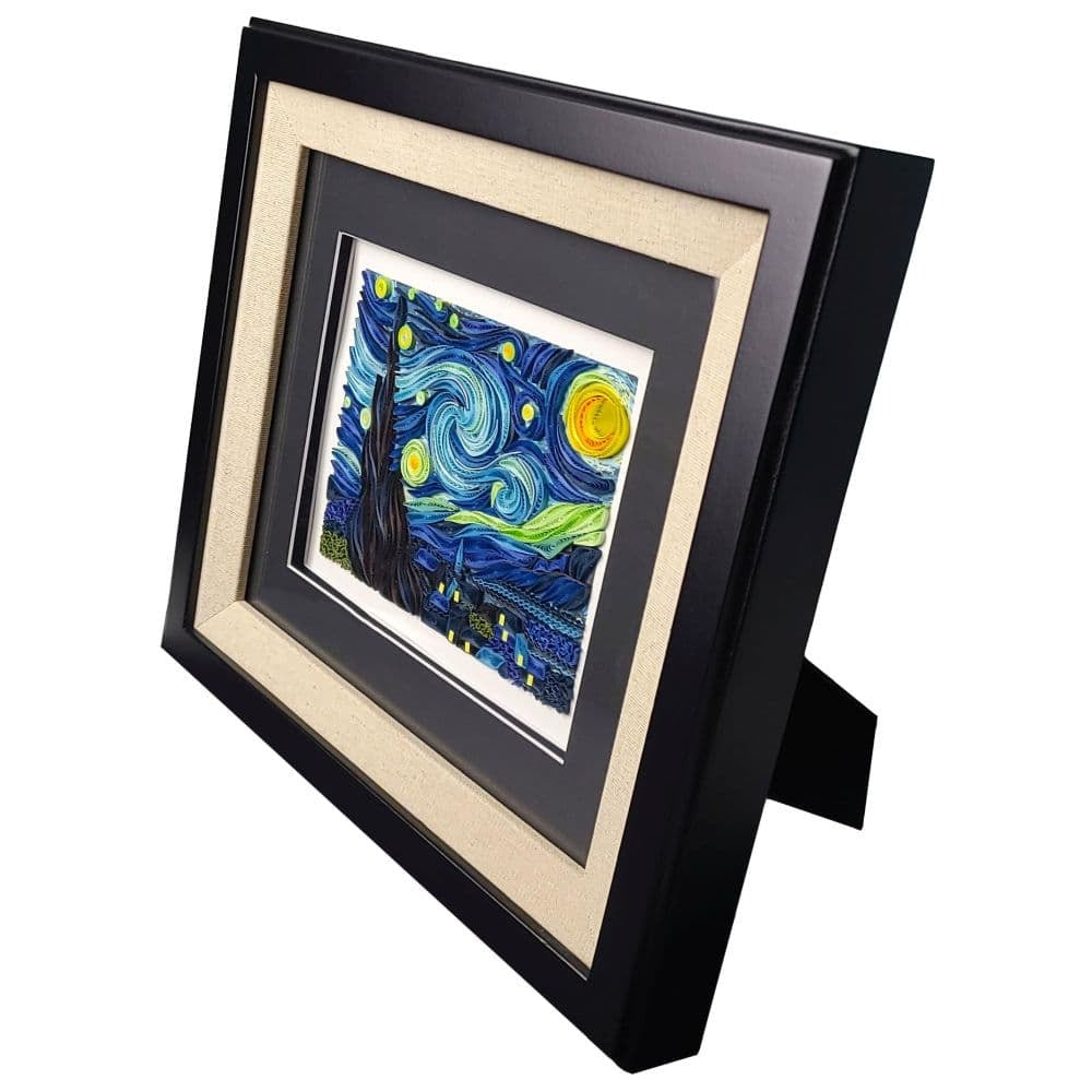 Quilled Starry Night Van Gogh Framed Card