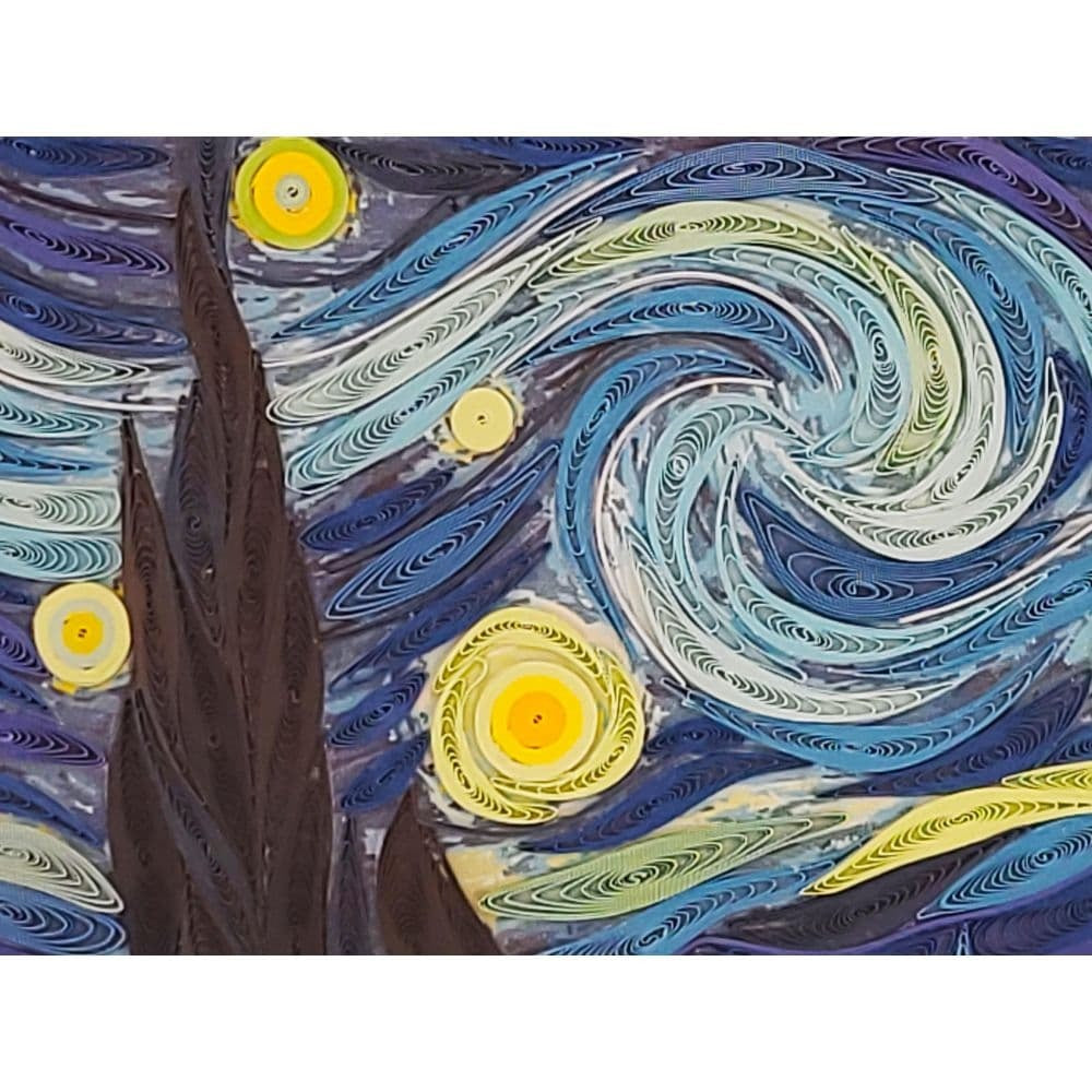 Quilled Starry Night Van Gogh Framed Card