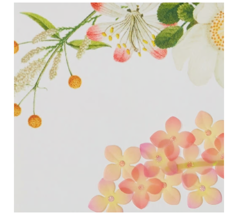 Vellum Hydrangea with Botanical Border Thank You Card