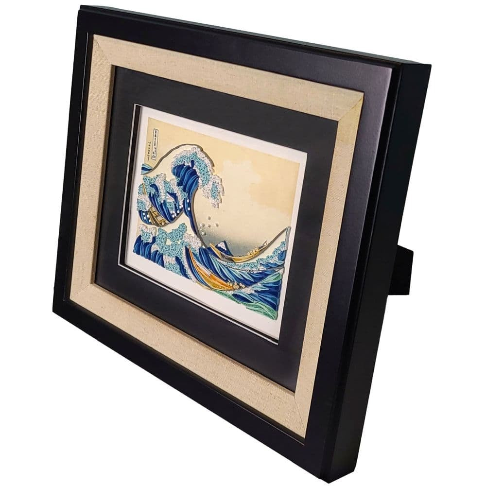 Quilled Great Wave off Kanagawa Hokusai Framed Card