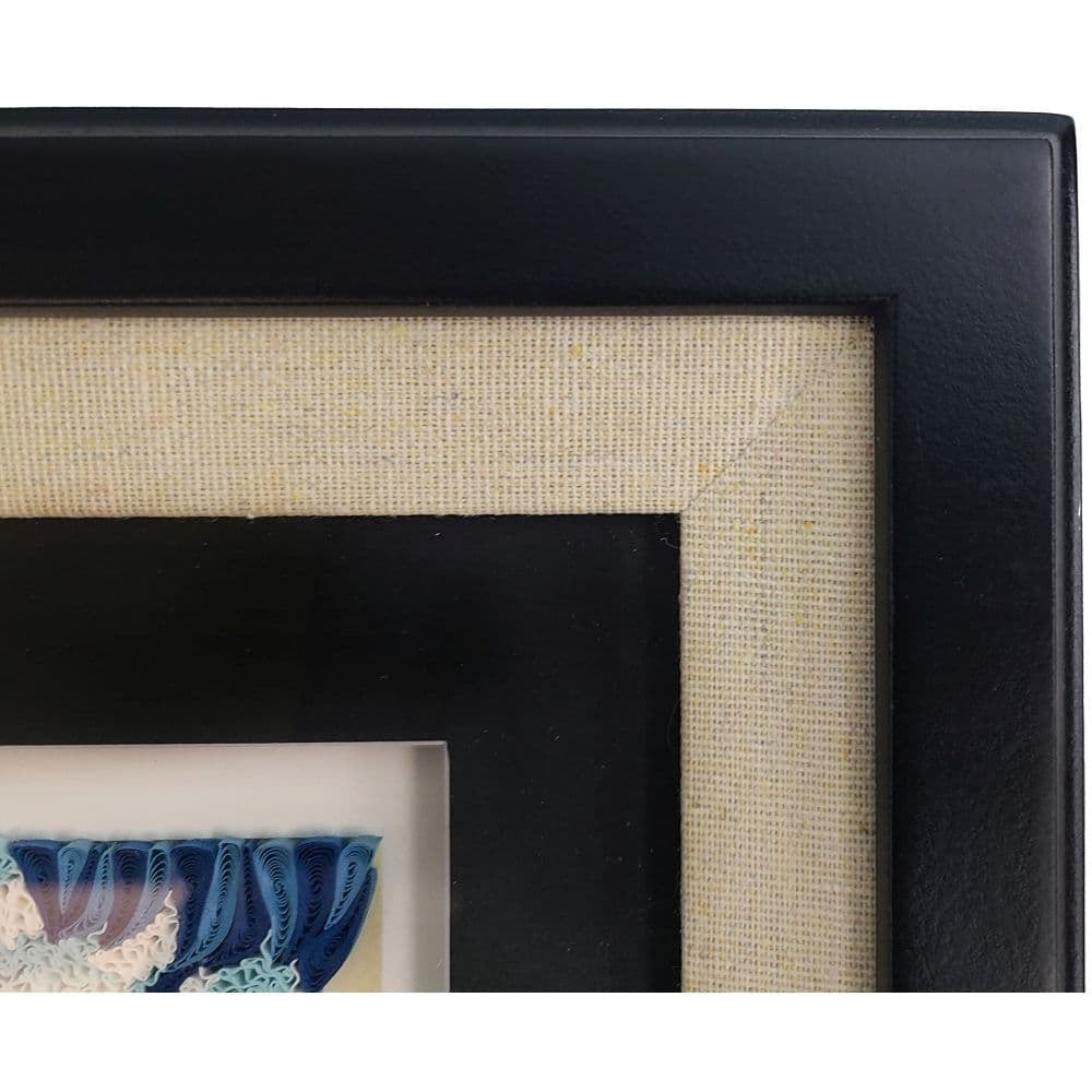 Quilled Great Wave off Kanagawa Hokusai Framed Card