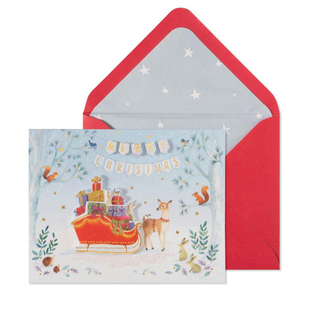 Sleigh Gifts and Deer 10 Count Boxed Christmas Cards Main Product Image width=&quot;1000&quot; height=&quot;1000&quot;