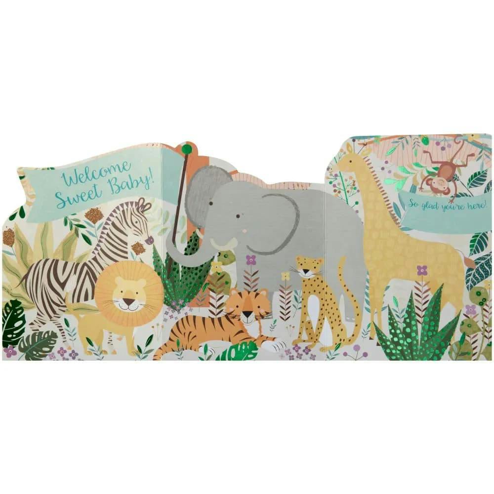 Jungle Baby New Baby Card 3d