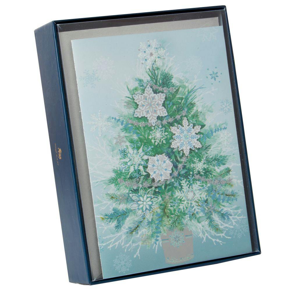 Snowflake Tree 8 Count Boxed Christmas Cards Third Alternate Image width=&quot;1000&quot; height=&quot;1000&quot;