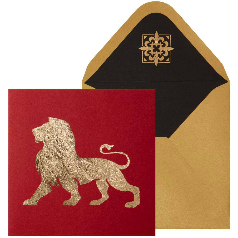 Gold Leaf Lion Blank Card Main Product Image width=&quot;1000&quot; height=&quot;1000&quot;