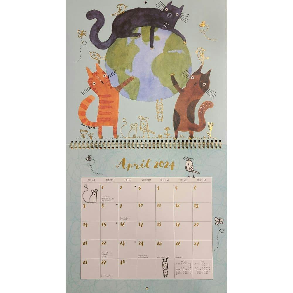 Curious Cats Spiral 2024 Wall Calendar Seventh Alternate Image width=&quot;1000&quot; height=&quot;1000&quot;