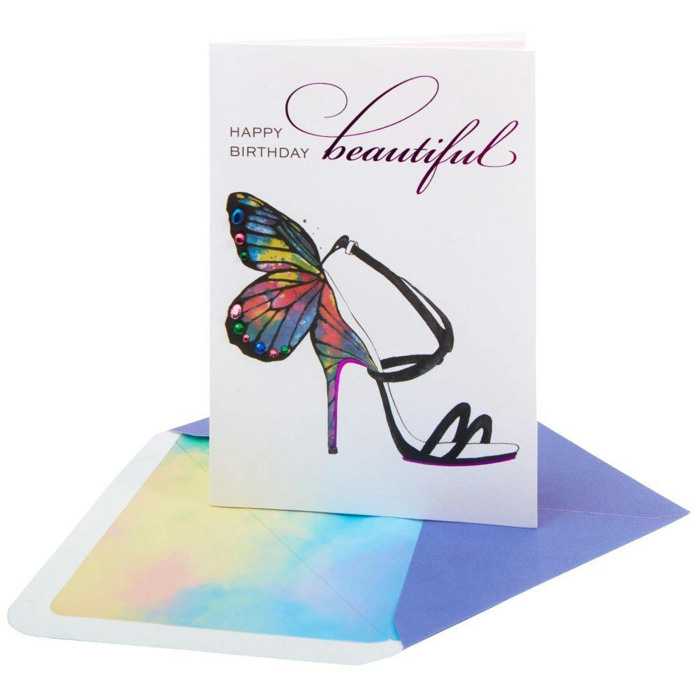 Butterfly Shoe Birthday Card Sixth Alternate Image width=&quot;1000&quot; height=&quot;1000&quot;