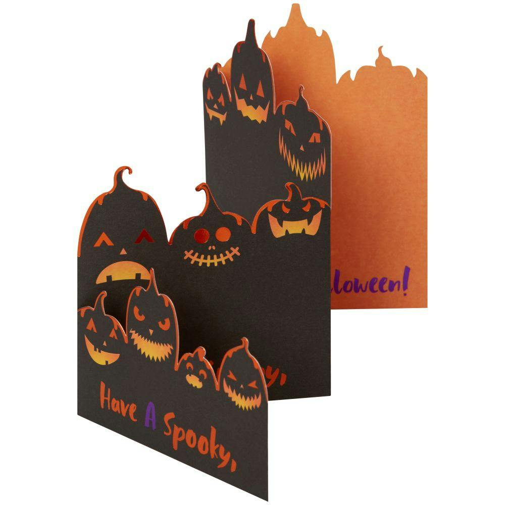3-Fold Jack-O-Lanterns Die Cut Halloween Card Seventh Alternate Image width=&quot;1000&quot; height=&quot;1000&quot;