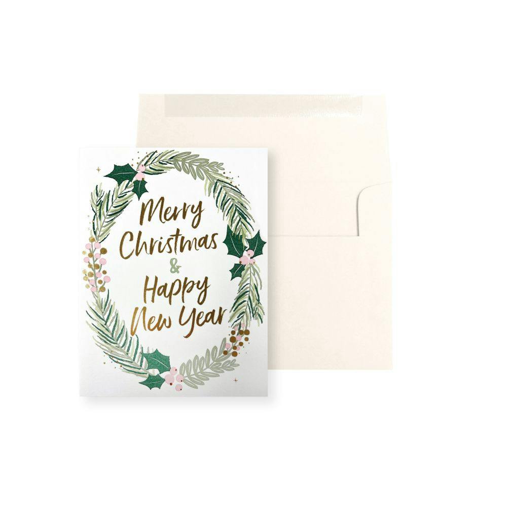 Feature Text In Wreath Christmas Card Main Product Image width=&quot;1000&quot; height=&quot;1000&quot;