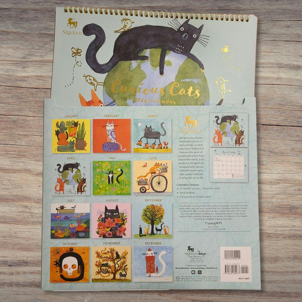 Curious Cats Spiral 2024 Wall Calendar Ninth Alternate Image width=&quot;1000&quot; height=&quot;1000&quot;