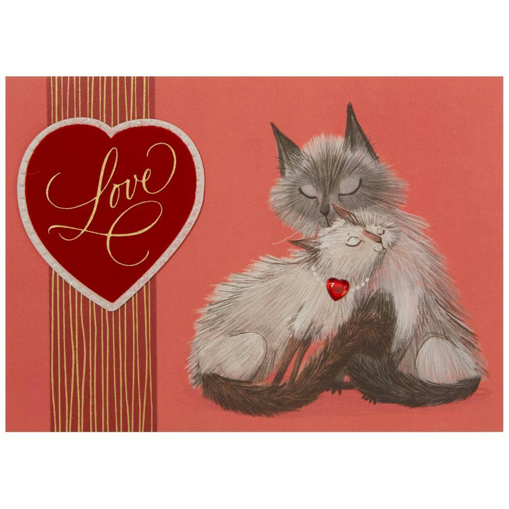 Two Cats Snuggling Valentine&#39;s Day Card First Alternate Image width=&quot;1000&quot; height=&quot;1000&quot;
