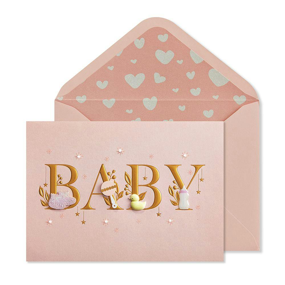 Baby Lettering Girl New Baby Card Main Product Image width=&quot;1000&quot; height=&quot;1000&quot;