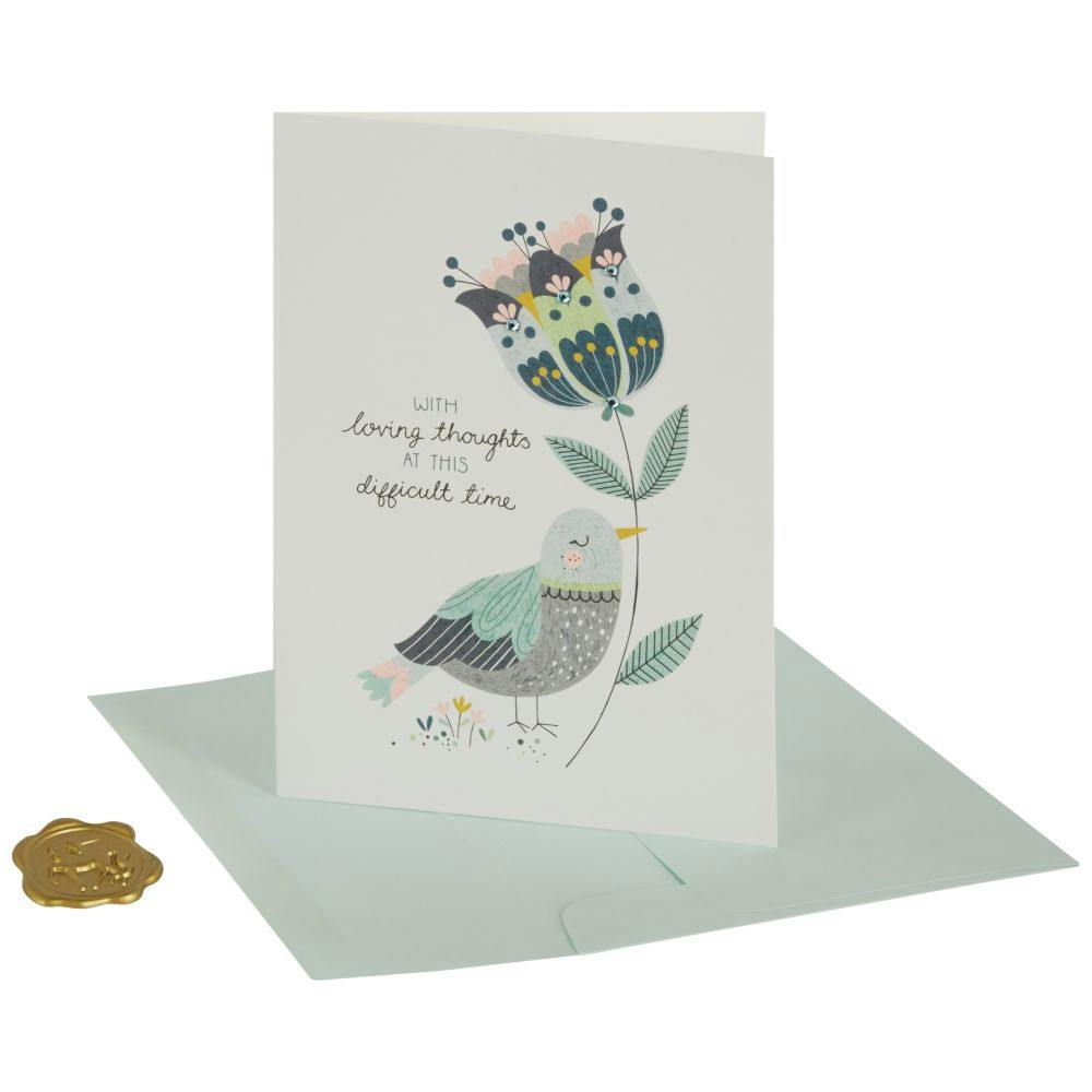 Bird with Flowers Sympathy Card Eighth Alternate Image width=&quot;1000&quot; height=&quot;1000&quot;