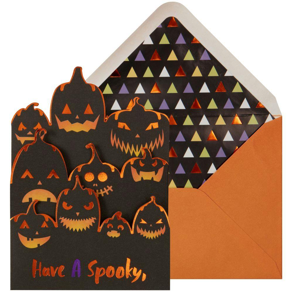 3-Fold Jack-O-Lanterns Die Cut Halloween Card Main Product Image width=&quot;1000&quot; height=&quot;1000&quot;
