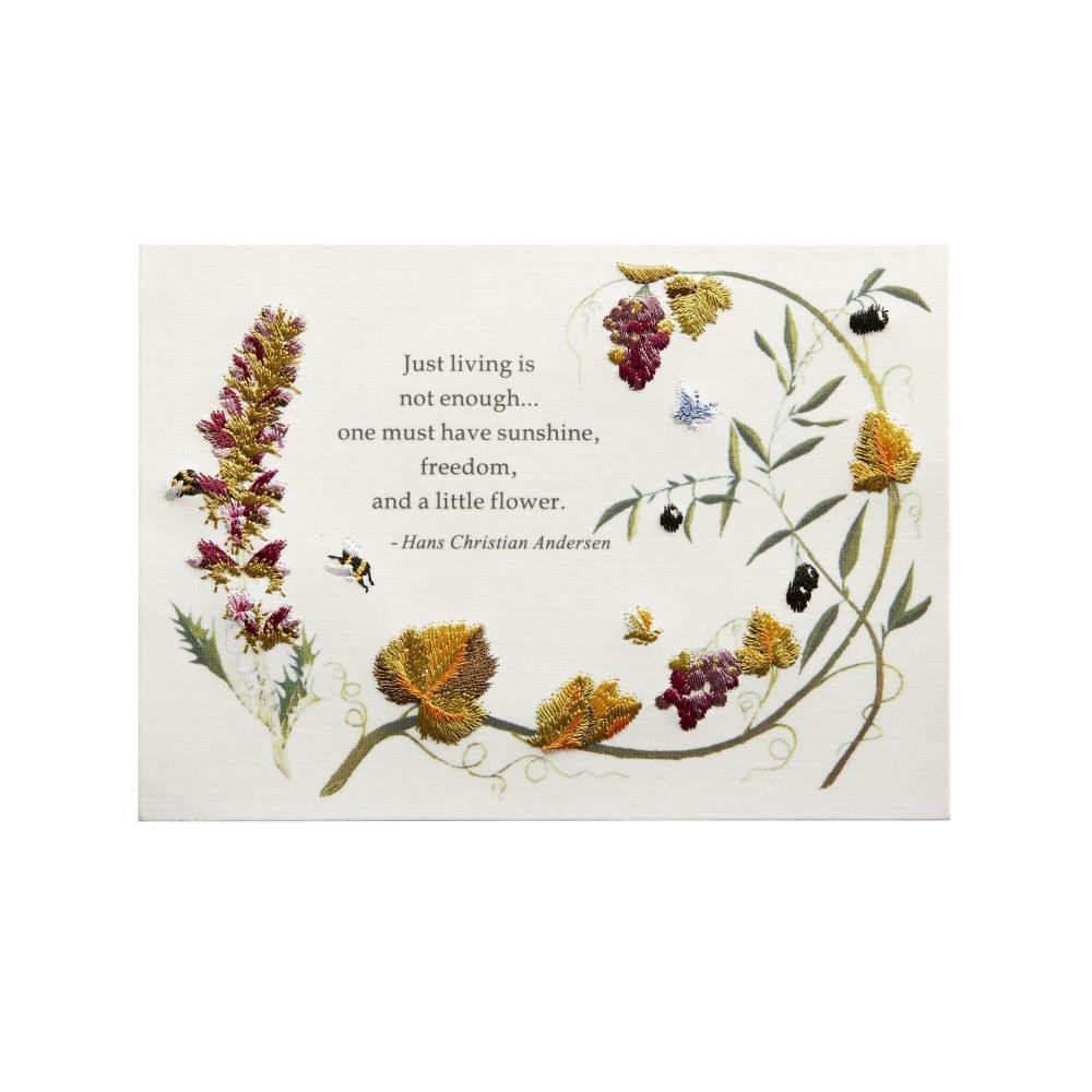 Embroidered Leaves And Flowers Birthday Card 2nd Product Detail  Image width=&quot;1000&quot; height=&quot;1000&quot;