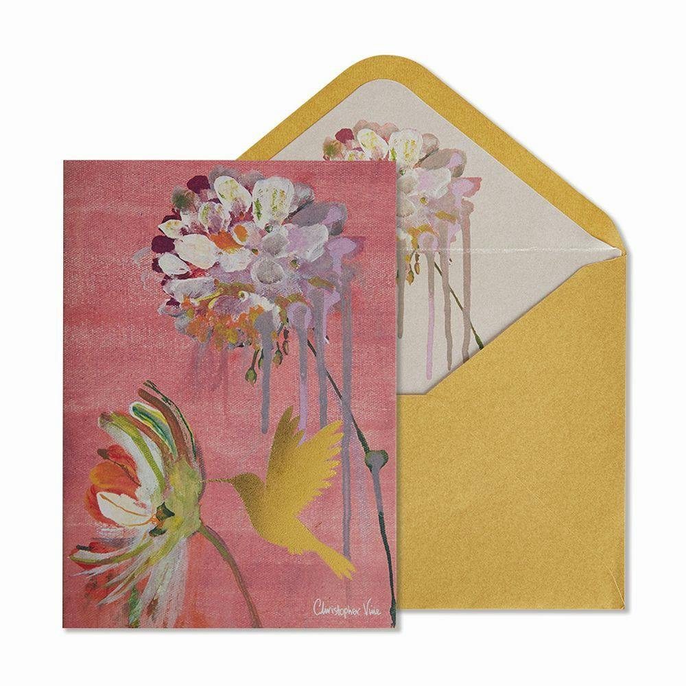Two Flower Hummingbird Greeting Card Main Product  Image width=&quot;1000&quot; height=&quot;1000&quot;