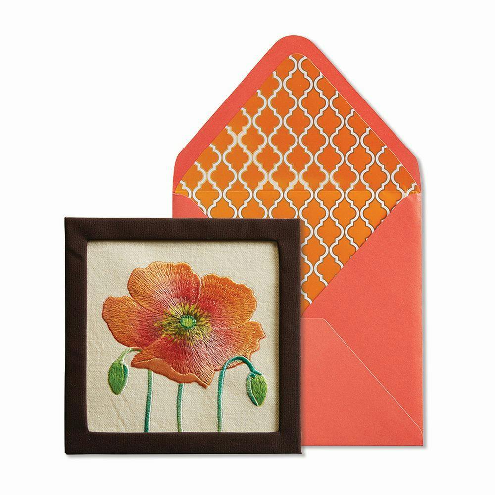 Embroidered Poppy Blank Card 4th Product Image width=&quot;1000&quot; height=&quot;1000&quot;