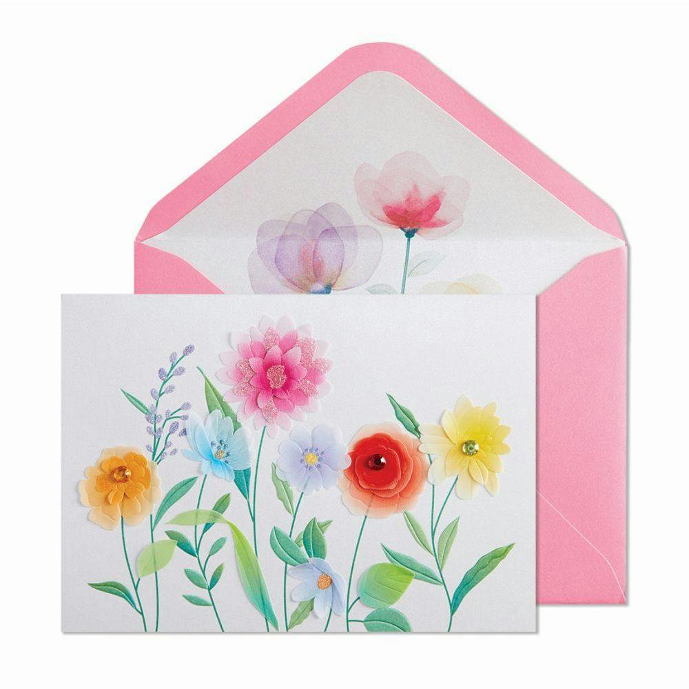 Vellum Growing Flowers Blank Card Main Product  Image width=&quot;1000&quot; height=&quot;1000&quot;