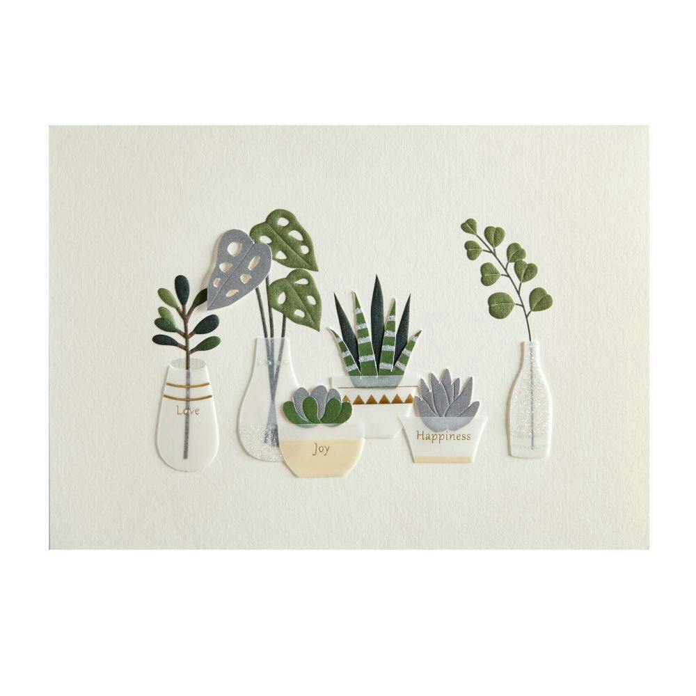 Row Of Vases And Plants Greeting Card 2nd Product Detail  Image width=&quot;1000&quot; height=&quot;1000&quot;