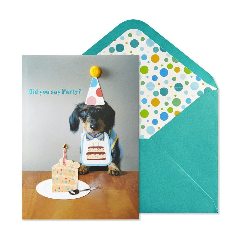 Pup With Cake Greeting Card Main Product  Image width=&quot;1000&quot; height=&quot;1000&quot;