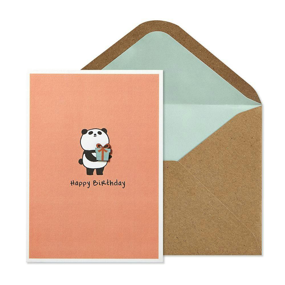 Panda with Present Birthday Card Main Product  Image width=&quot;1000&quot; height=&quot;1000&quot;