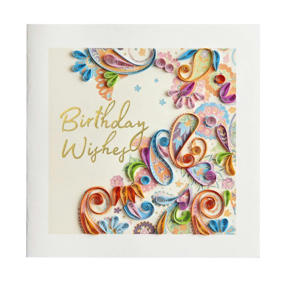 Paisley Quilling Birthday Card 2nd Product Detail  Image width=&quot;1000&quot; height=&quot;1000&quot;