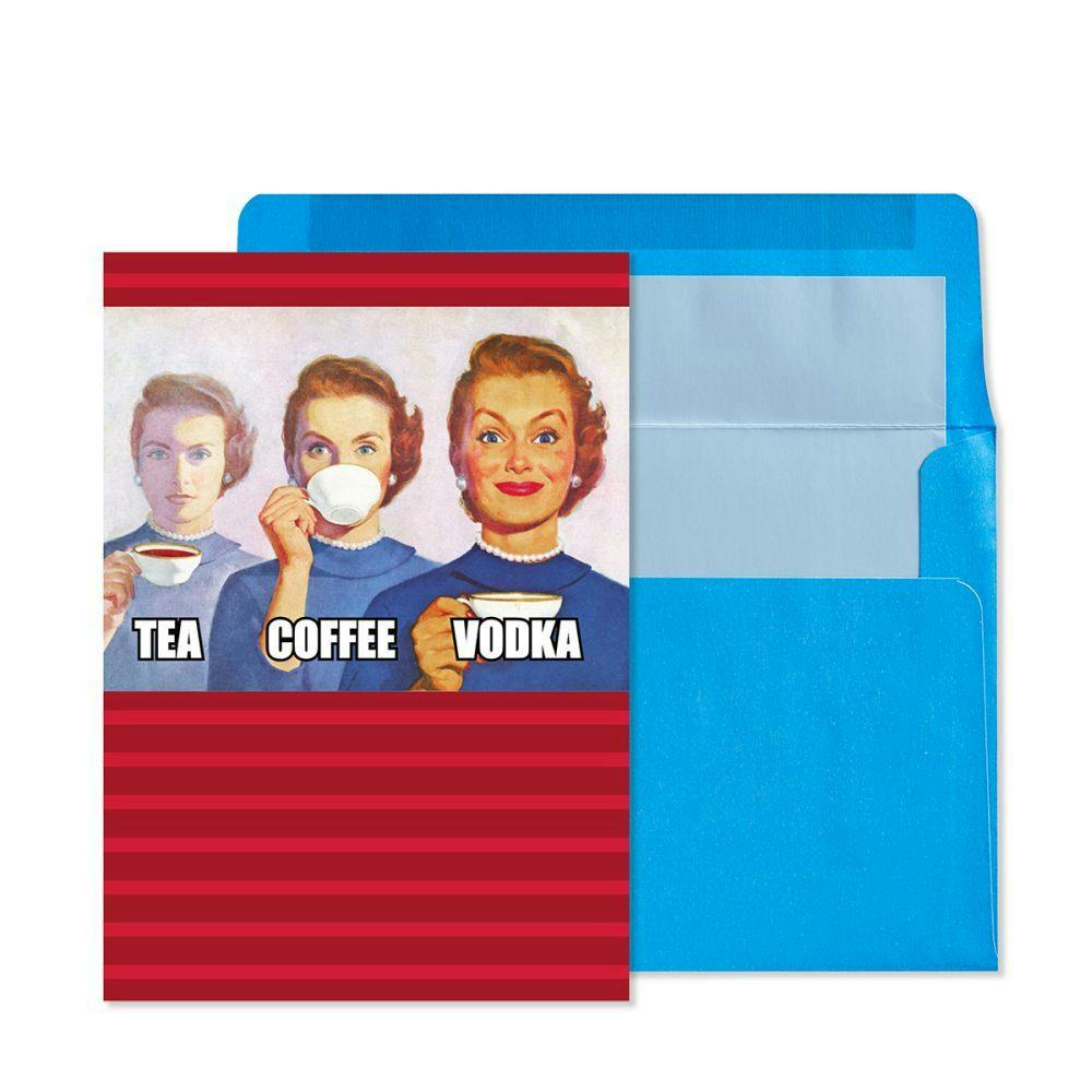 Tea Coffee Vodka Greeting Card Main Product  Image width=&quot;1000&quot; height=&quot;1000&quot;