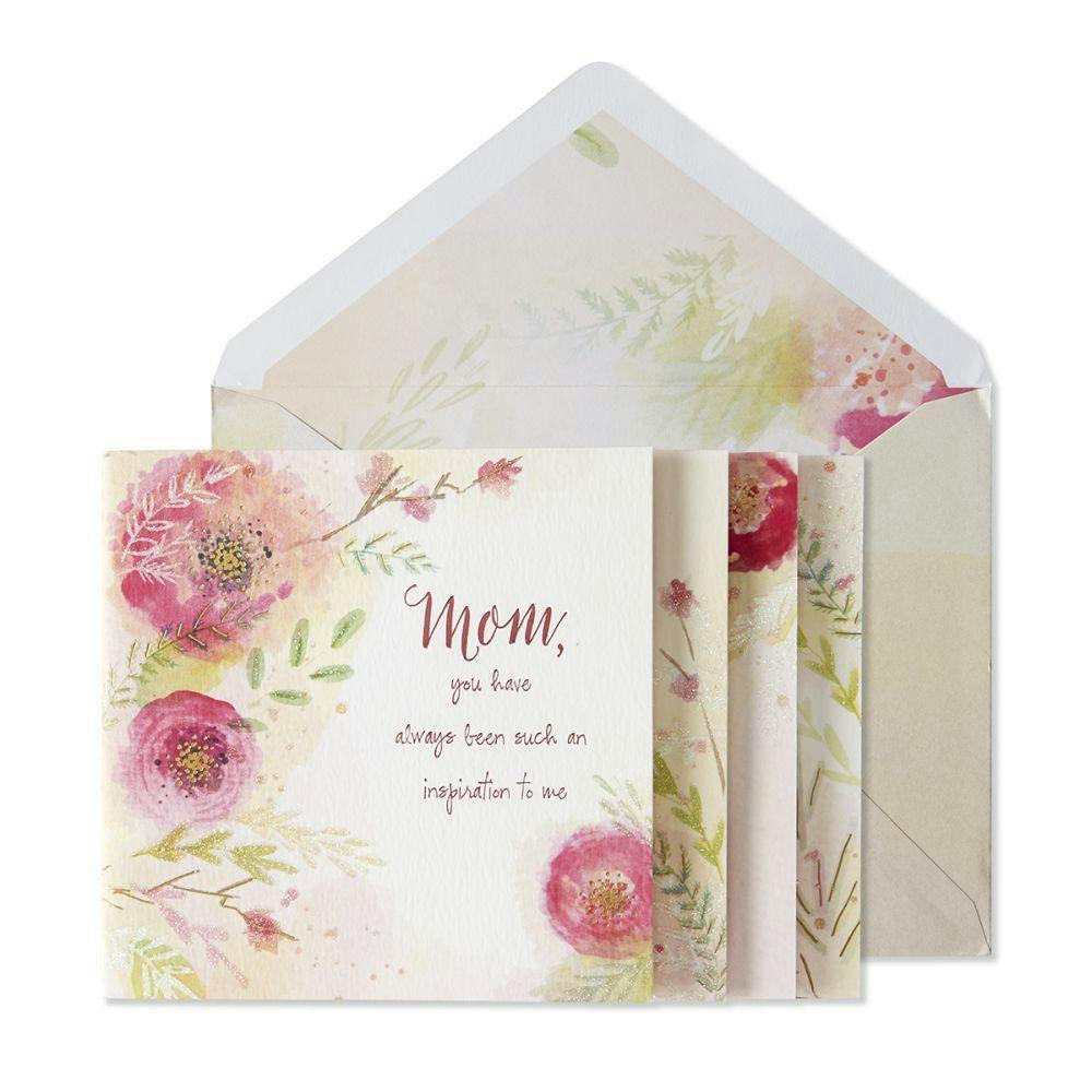 Flowers with Gold Mom Birthday Card Main Product  Image width=&quot;1000&quot; height=&quot;1000&quot;