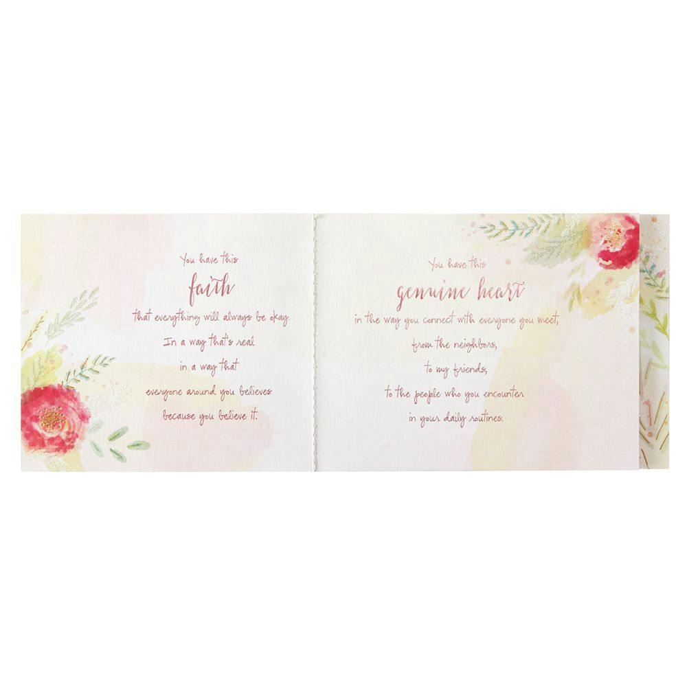Flowers with Gold Mom Birthday Card Second Alternate  Image width=&quot;1000&quot; height=&quot;1000&quot;