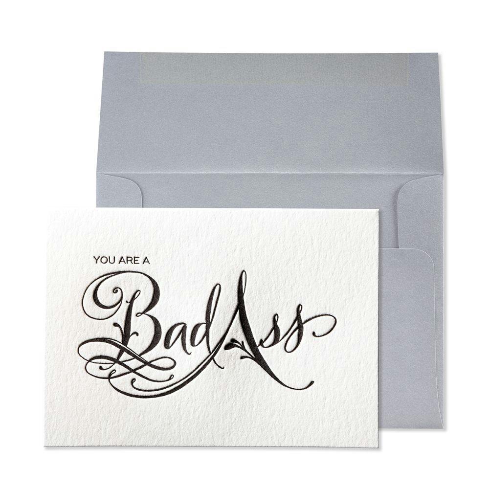 Calligraphy Bad Ass Greeting Card Main Product  Image width=&quot;1000&quot; height=&quot;1000&quot;