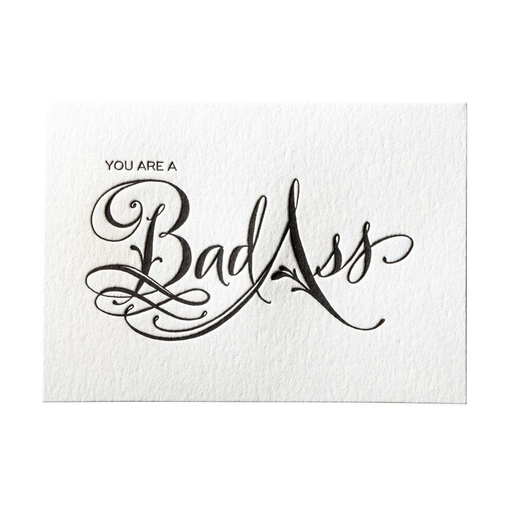 Calligraphy Bad Ass Greeting Card 2nd Product Detail  Image width=&quot;1000&quot; height=&quot;1000&quot;