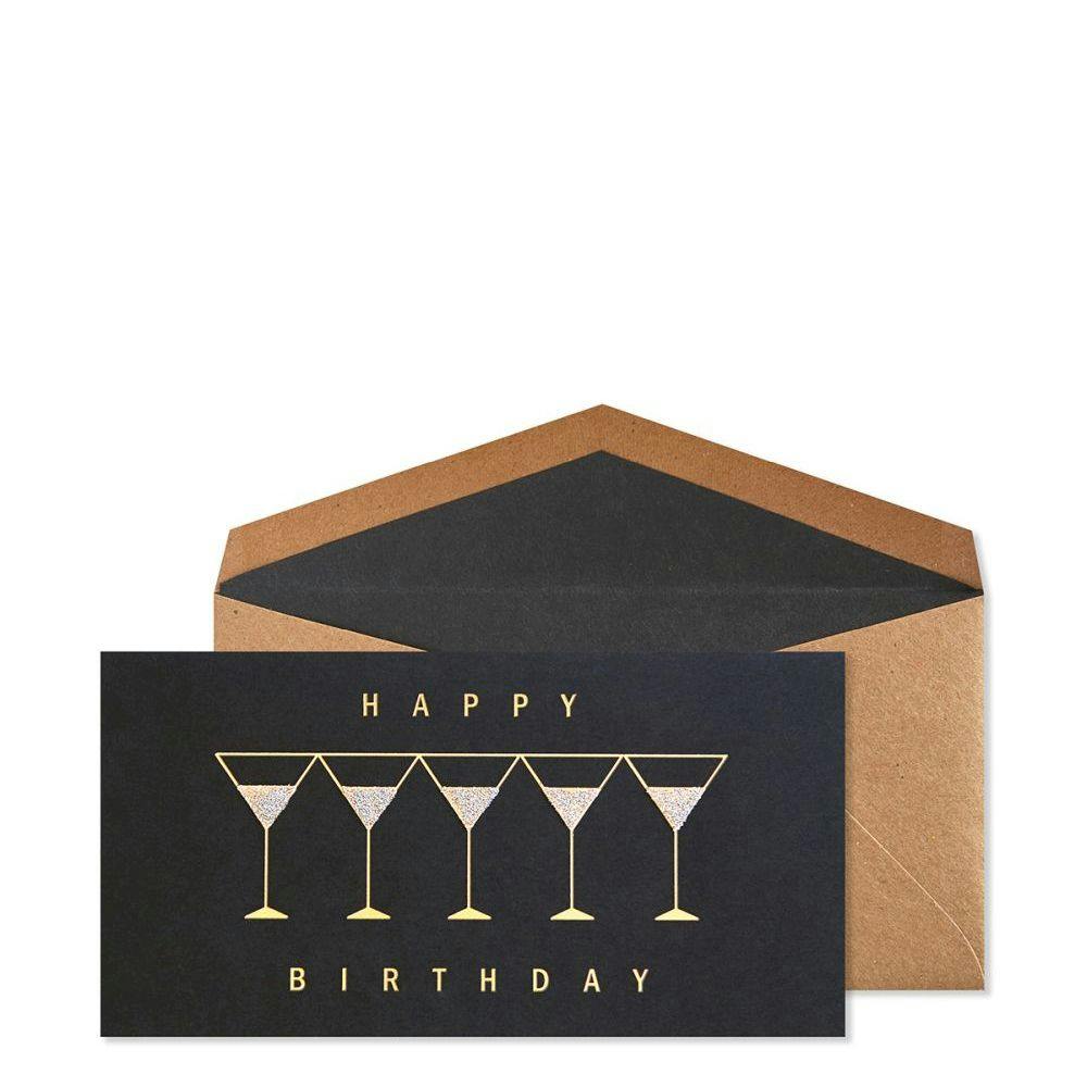 Row Of Martinis On Black Greeting Card Main Product  Image width=&quot;1000&quot; height=&quot;1000&quot;