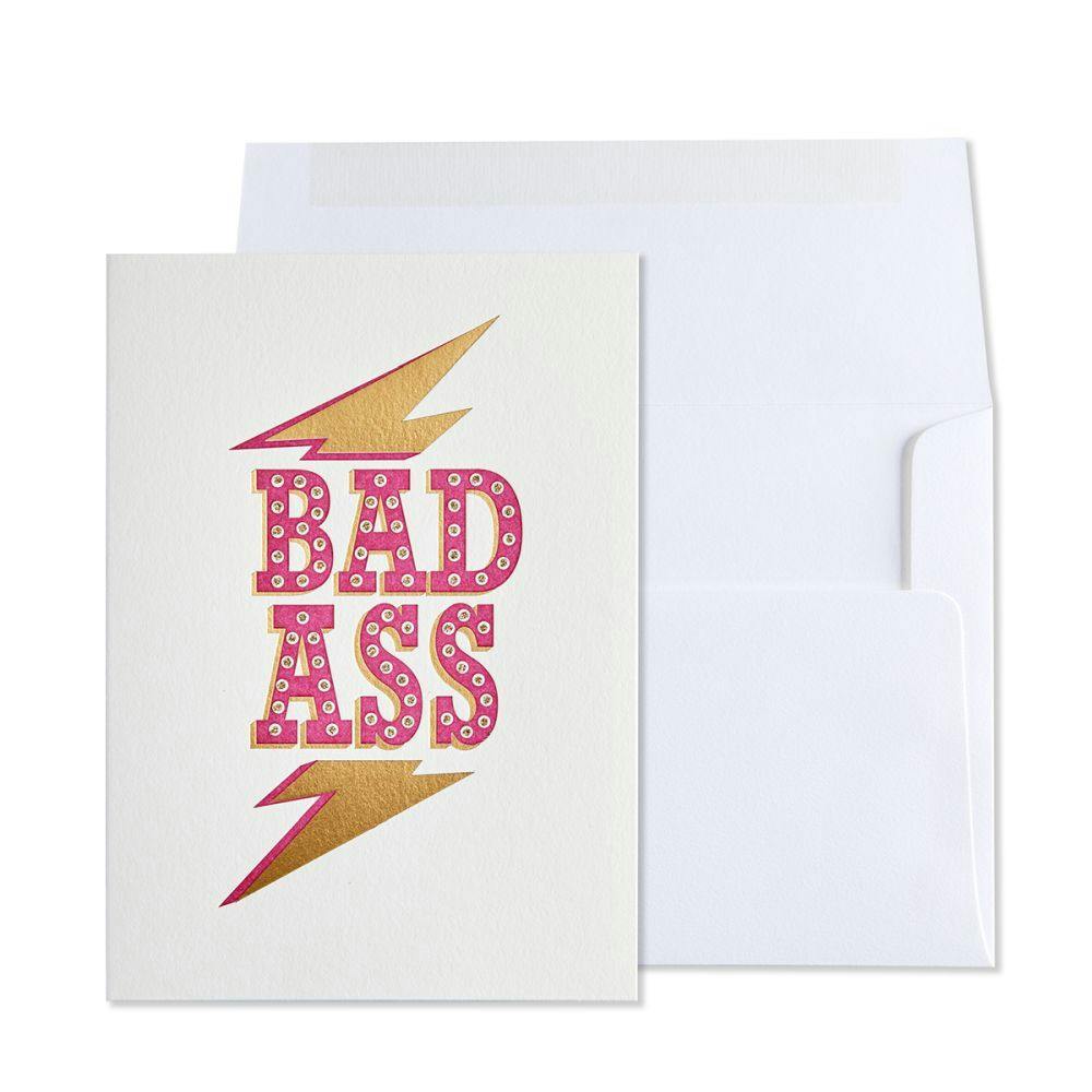 Bad Ass Lightning Bolt Greeting Card Main Product  Image width=&quot;1000&quot; height=&quot;1000&quot;