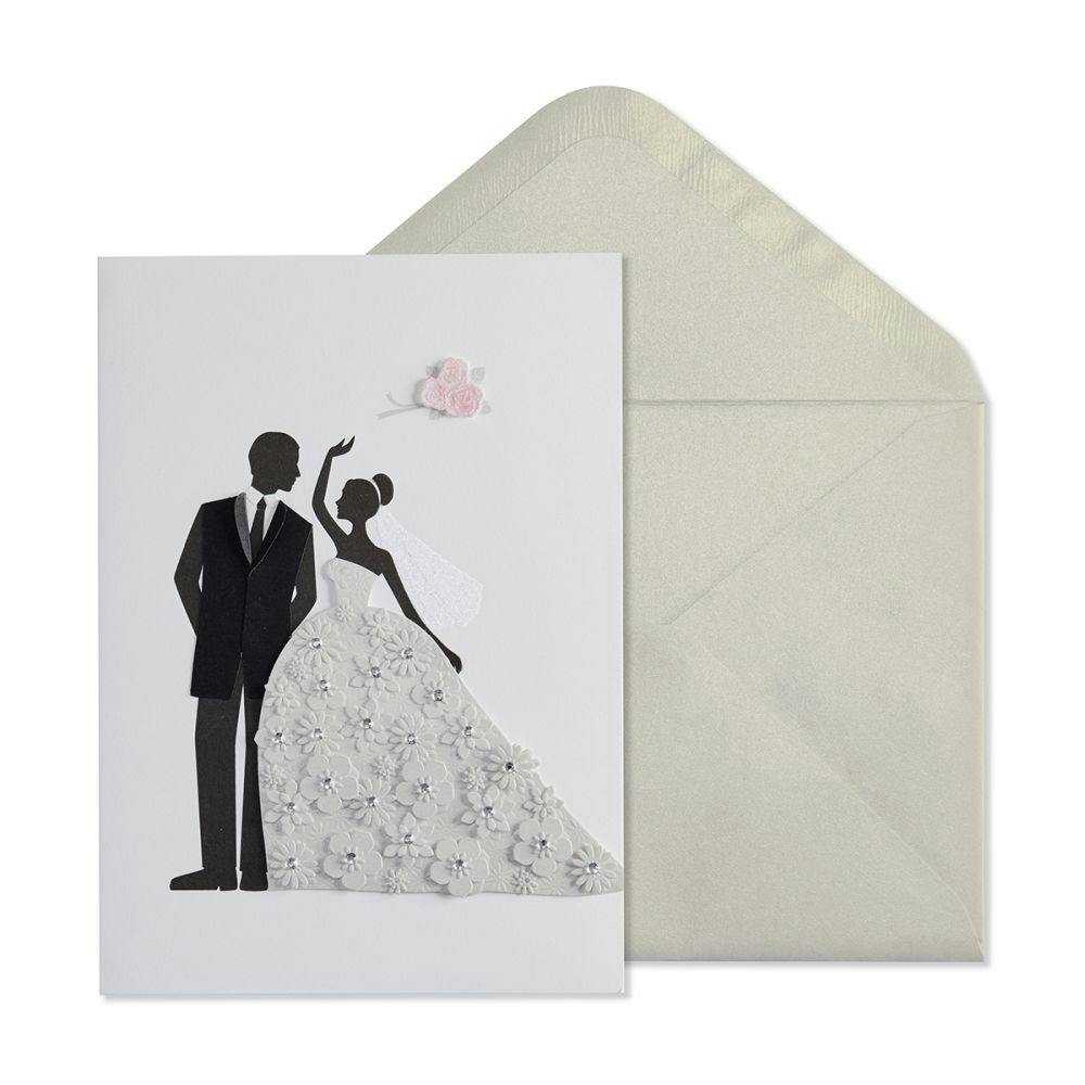Bride And Groom With Flowers Greeting Card Main Product  Image width=&quot;1000&quot; height=&quot;1000&quot;