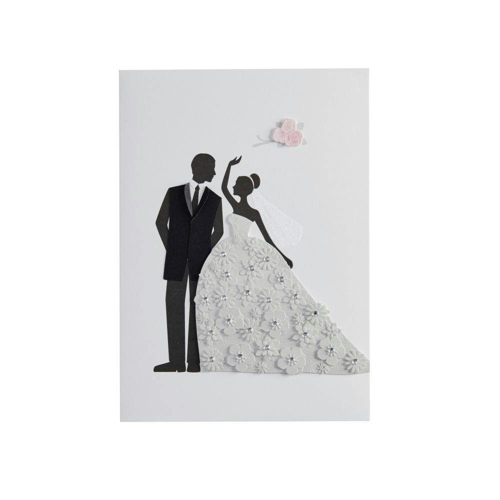 Bride And Groom With Flowers Greeting Card 2nd Product Detail  Image width=&quot;1000&quot; height=&quot;1000&quot;